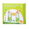 Pädagogisches Holz Steckspiel Set für Kinder zum kreativen Bauen und räumlichen Denken. - 120 Stk Neuer Stil / Mehrfarbig