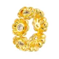 Gold Plated Flower Zircon Charm Pendant DIY Jewelry Accessory for Bracelet and Necklace - Connected Floral Style (T00432)