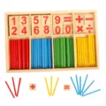 Wooden math counting sticks Montessori educational toy set with number blocks for early kids learning. - Standard Set