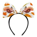 Thanksgiving turkey bow headband harvest festival party hair hoop accessories - Autumn Harvest Print Bow Style (J-0598-2) / 1 Piece