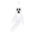 Halloween ghost windsack hanging decoration, white spooky wind sock for outdoor yard party. - Halloween Ghost Flag Style 1 (Y-00671-1) / 1 Piece
