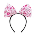 Pink ribbon breast cancer awareness bow headband for women party medical headwear - Style 2 (L-00530-2)