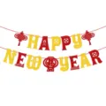 Chinese New Year banner red gold glitter hanging garland party decoration supplies - Style 2 (J-0283-2) / Style 2
