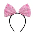 Pink ribbon breast cancer awareness bow headband for women party daily hair accessories - Style 4 (L-00530-4)