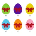 Décorations d'œufs de Pâques en feutre avec nœud rouge coloré lot de 2 ornements - Style Œuf de Pâques avec Nœud / Lot de 12