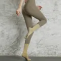 Women non-slip five toe yoga socks mid calf pilates cotton sports fitness socks khaki - Dark Khaki