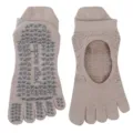 Non-slip five-toe yoga socks for women, breathable cotton pilates fitness sports socks. - One Size (35-40) / Beige