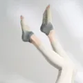 Antislip yogasokken met open teen en gripdots, prachtig kleurverloop voor pilates. - Eén maat / Zilverijs