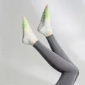 Women yoga socks non-slip grip open toe pilates fitness athletic socks green gradient variant - One Size / Apple Green
