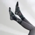 Tie-dye antislip yogasokken middelhoog pilates fitness sport ademende comfortabele damessokken - Eén maat / Ruimte Zwart