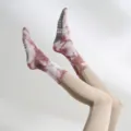 Tie-dye halflange professionele yogasokken met antislipzool voor fitness en pilates. - Eén maat / Woestijn donker kaki