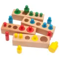 Montessori wooden cylinder blocks socket blocks early educational toys for kids toddlers and babies. - Colored Small Cylinder Sockets