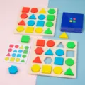 Wooden geometric shape matching puzzle toys for kids early education and parent-child interaction. - Standard Type