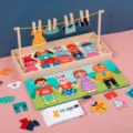 Kinder Holz Kleidung Trocknen Anziehen Puzzle Spielzeug Set fur Kindergarten Fruherziehung - Standard