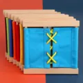 Montessori dressing frames wooden toys for kids early education learning life skills - 8-Piece Set in Color Box