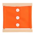 Giocattolo vestito Montessori cornice in legno tessuto arancione con bottoni educazione - Arancione