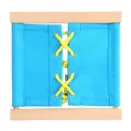 Montessori dressing frame toy, blue fabric wooden lacing board for kids daily life skills practice. - Light Blue Laces
