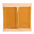 Montessori zipper dressing frame toy, yellow fabric with wooden bar, early learning aid. - Brown Zipper
