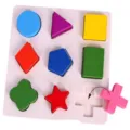 Wooden geometric shape sorting matching puzzle toy, colorful early educational toy for kids - Plus Sign
