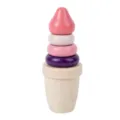 Wooden magnetic ice cream stacking toy for kids, colorful pretend play dessert gift. - Red