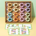 Wooden creative interlocking building blocks set with colorful nuts and challenge cards for kids. - Colorful
