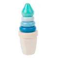 Wooden stacking ice cream toy for kids, Montessori educational puzzle gift for toddlers and girls. - Blue