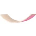Holz Balanceboard für Kinder und Yoga mit rosa Filzunterseite für gutes motorisches Training. - Rosa