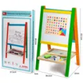 Holz Kinder doppelseitige magnetische Maltafel Staffelei mit Buchstaben Zahlen für frühe Bildung. - Naturholzfarbe