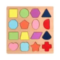 Houten vormensorteerpuzzelbord, geometrisch matching speelgoed voor peuters, vroegtijdig onderwijs. - Geometrisch puzzelbord
