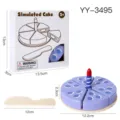 Wooden simulated cake cutting toy set for kids kitchen play, educational puzzle gift box. - Blueberry