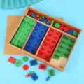 Montessori Stempelspiel Holz Mathe Lernspielzeug Set mit Zählern und Aufbewahrungsbox. - Standardgröße