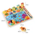Wooden magnetic fishing toy multi-functional early education Montessori toy for toddlers. - Magnetic Fishing Number Sorting Boards