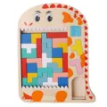 Holz Dinosaurier Tetris Puzzle Spielzeug Variante Bunte Geometrische Blöcke Kinder Lernspiel - Dinosaurier