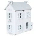 Nordic style wooden dollhouse toy for kids pretend play princess house white and blue - Nordic Style