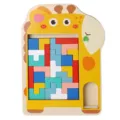 Wooden Tetris Puzzle Board Montessori Educational Toy for Kids Early Learning - Giraffe