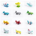 Wooden toy airplane set mini wooden aircraft models twelve pieces set for kids boys play - Airplane Series