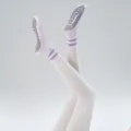 Women's anti-slip yoga socks mid-tube fitness pilates socks with grip dots for indoor sports. - One Size / Romantic Purple