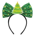 Christmas tree bow headband green holiday party hair accessory festive decoration prop - Christmas Tree Bow Style (J-0612-1)
