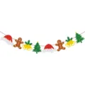 Weihnachten Glitzer Banner Girlande mit Lebkuchenmann Bäumen und Glocken für festliche Partydeko. - Zubehör-Banner 1 (SD-10-L0016)