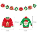 Christmas ugly sweater party banner decoration set for holiday festive indoor party hanging decor. - Ugly Sweater Pattern Banner (L-0036-2)