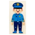 Wooden 3D police puzzle toy for kids, early learning cognitive wooden block board, variant. - Police