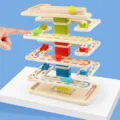 Jouet de circuit à billes en bois pour enfants, labyrinthe multicolore avec boules. - Par défaut