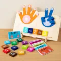 Kids wooden math counting toys early education finger number cognitive learning blocks. - Finger Counting Toy