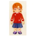 Wooden 3D cartoon girl puzzle toy for kids, early learning educational cognitive board. - Teacher