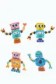Wooden building block robot toy, creative children's puzzle assembly educational toys. - Robot Assembly (5 Pcs Pack) / 5 Pieces/Set