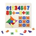 Wooden kids number puzzle educational toy early learning logic thinking brain training board game - Number Windmill Puzzles