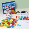 Kids English spelling and mathematics learning toy set with colorful blocks and cards for early age. - Standard Set