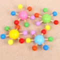 Colorful wooden spinning top toy for kids, creative multi-color molecule design decompression fun toy. - 10.5*10.5cm / Random Color