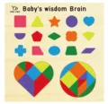 Wooden educational puzzle board for kids geometric shapes tangram early learning toy - Geometric Heart Puzzles
