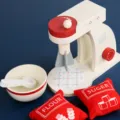 Set frullatore giocattolo in legno cucina gioco di ruolo per bambini con ciotola e sacchetti - Frullatore